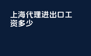 上海代理进出口工资多少