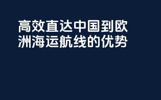 高效直达：中国到欧洲海运航线的优势