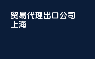 贸易代理出口公司上海