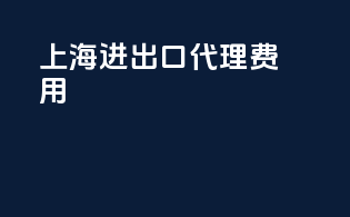 上海进出口代理费用