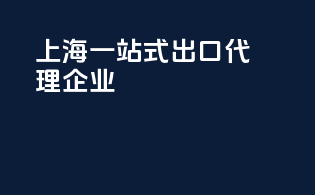 上海一站式出口代理企业