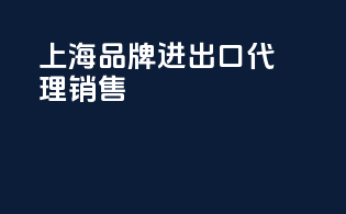 上海品牌进出口代理销售