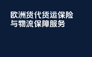 欧洲货代货运保险与物流保障服务