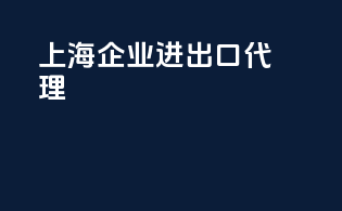 上海企业进出口代理