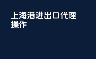 上海港进出口代理操作