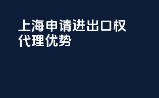 上海申请进出口权代理优势