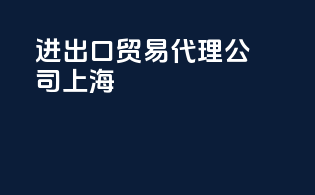 进出口贸易代理公司上海
