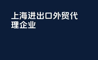上海进出口外贸代理企业