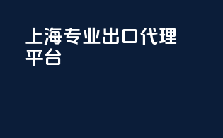 上海专业出口代理平台