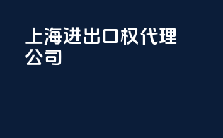 上海进出口权代理公司