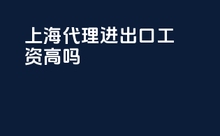上海代理进出口工资高吗