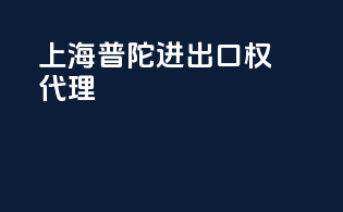 上海普陀进出口权代理