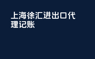 上海徐汇进出口代理记账