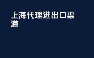 上海代理进出口渠道