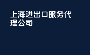上海进出口服务代理公司