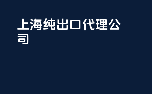 上海纯出口代理公司