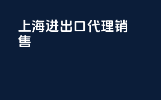 上海进出口代理销售