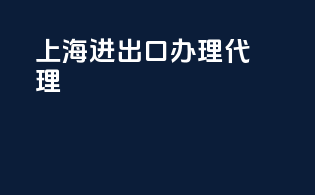 上海进出口办理代理