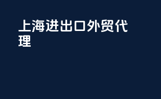 上海进出口外贸代理