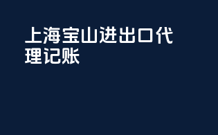 上海宝山进出口代理记账