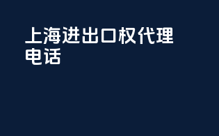 上海进出口权代理电话