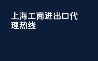 上海工商进出口代理热线