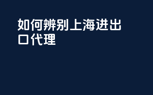 如何辨别上海进出口代理