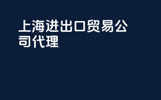 上海进出口贸易公司代理