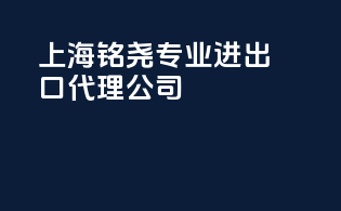 上海铭尧专业进出口代理公司
