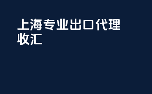 上海专业出口代理收汇