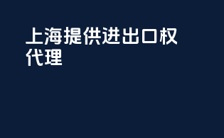 上海提供进出口权代理
