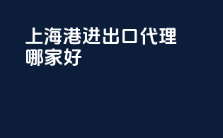 上海港进出口代理哪家好