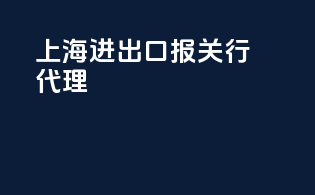 上海进出口报关行代理