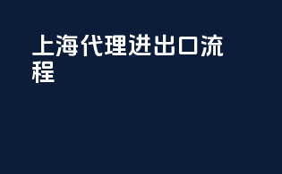 上海代理进出口流程