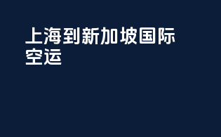 上海到新加坡国际空运