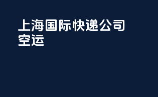 上海国际快递公司空运