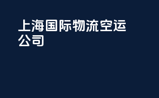 上海国际物流空运公司