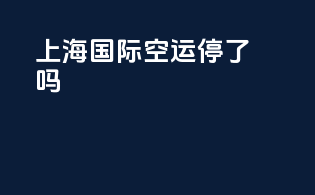 上海国际空运停了吗