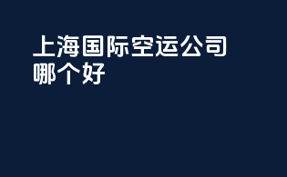 上海国际空运公司哪个好