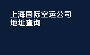 上海国际空运公司地址查询
