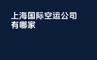 上海国际空运公司有哪家