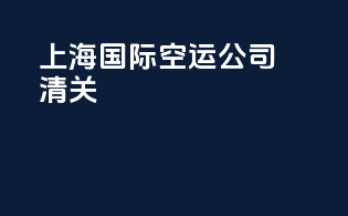 上海国际空运公司清关