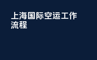 上海国际空运工作流程