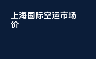 上海国际空运市场价