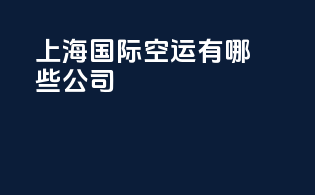 上海国际空运有哪些公司