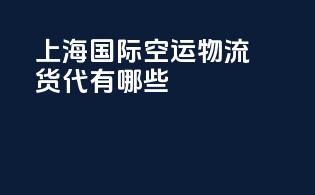 上海国际空运物流货代有哪些