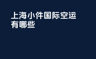 上海小件国际空运有哪些