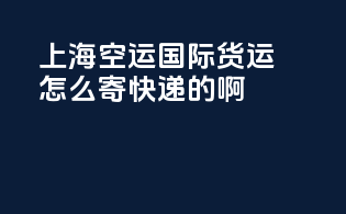 上海空运国际货运怎么寄快递的啊