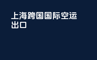 上海跨国国际空运出口
