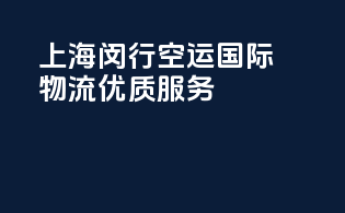 上海闵行空运国际物流优质服务